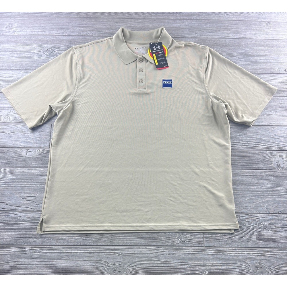 Under Armour HeatGear Tactical Polo Shirt Zeiss Tan Khaki Mens 2XL New